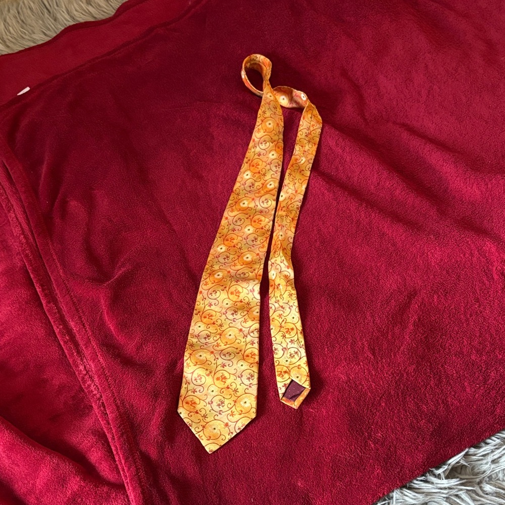 Vibrant Orange Swirl Men's Tie